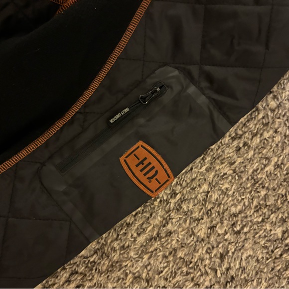 Harley Davidson Fleece jacket men’s XL Black and Orange - Picture 5 of 7